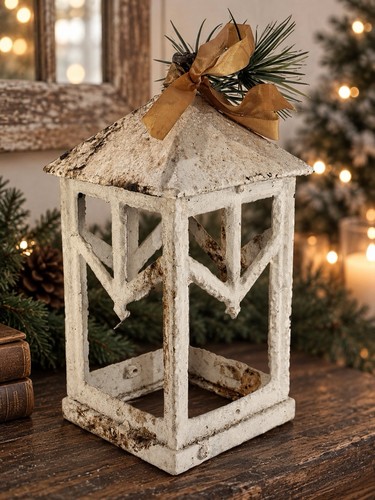 Vintage distressed white metal - white,