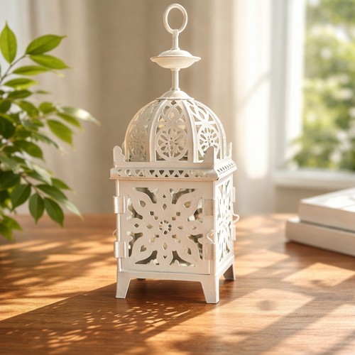 Morraccan metal lantern candle - lantern,
