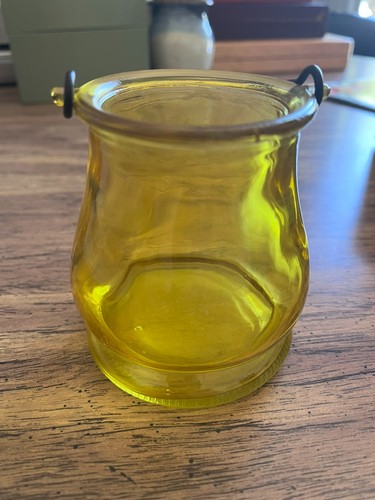 Amber yellow glass votive - amber,